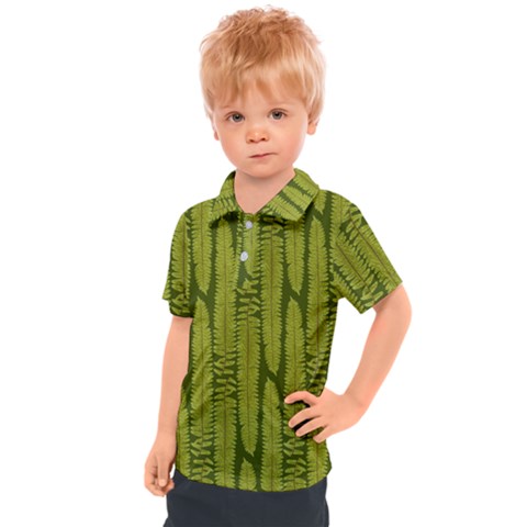 Fern Texture Nature Leaves Kids  Polo Tee by Dutashop