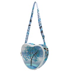 Crystal Blue Tree Heart Shoulder Bag by icarusismartdesigns