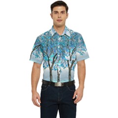 Crystal Blue Tree Men s Short Sleeve Pocket Shirt  by icarusismartdesigns