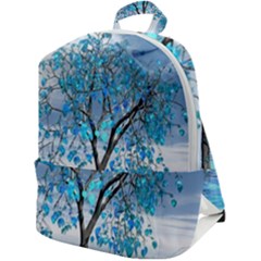 Crystal Blue Tree Zip Up Backpack by icarusismartdesigns