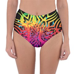 Abstract Jungle Reversible High-waist Bikini Bottoms by icarusismartdesigns