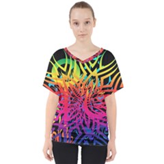 Abstract Jungle V-neck Dolman Drape Top by icarusismartdesigns