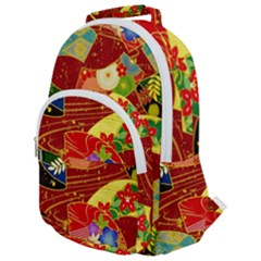 Floral Abstract Rounded Multi Pocket Backpack by icarusismartdesigns