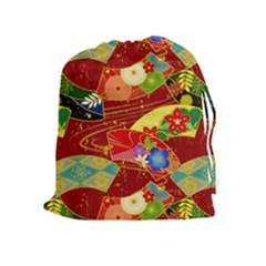 Floral Abstract Drawstring Pouch (xl) by icarusismartdesigns