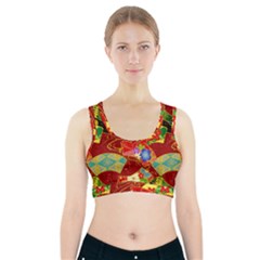 Floral Abstract Sports Bra With Pocket by icarusismartdesigns