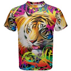 Tiger In The Jungle Men s Cotton Tee by icarusismartdesigns