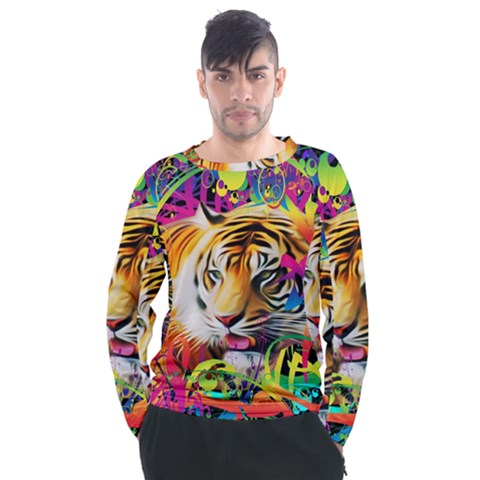 Tiger In The Jungle Men s Long Sleeve Raglan Tee by icarusismartdesigns