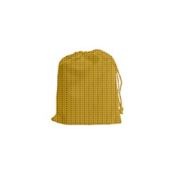 Yellow Knitted Pattern Drawstring Pouch (xs) by goljakoff