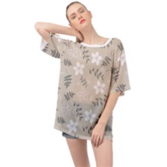 Flower  Oversized Chiffon Top by SychEva