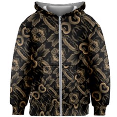 Modern Intricate Print Pattern Kids  Zipper Hoodie Without Drawstring by dflcprintsclothing