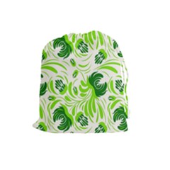 Green Leaves Drawstring Pouch (large) by Eskimos