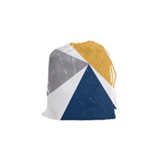 Abstrait Triangles Jaune/bleu/gris Drawstring Pouch (small) by kcreatif