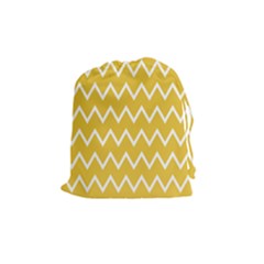Chevroncolorsblancjaune76 Drawstring Pouch (medium) by kcreatif