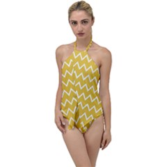 Chevroncolorsblancjaune76 Go With The Flow One Piece Swimsuit by kcreatif