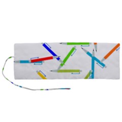 Pen Pencil Color Write Tool Roll Up Canvas Pencil Holder (m) by Dutashop