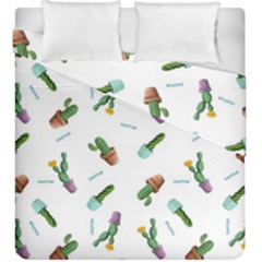 Cacti In Pots Duvet Cover Double Side (king Size) by SychEva