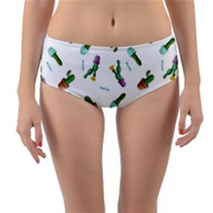 Cacti In Pots Reversible Mid-waist Bikini Bottoms by SychEva