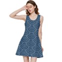 Blue sashiko plaid Inside Out Racerback Dress View1