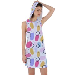 Watercolor Circles  Abstract Watercolor Racer Back Hoodie Dress by SychEva