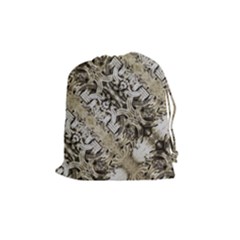 Vintage Ornate Interlace Pattern Drawstring Pouch (medium) by dflcprintsclothing