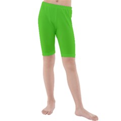 Bright Green Kids  Mid Length Swim Shorts by FabChoice