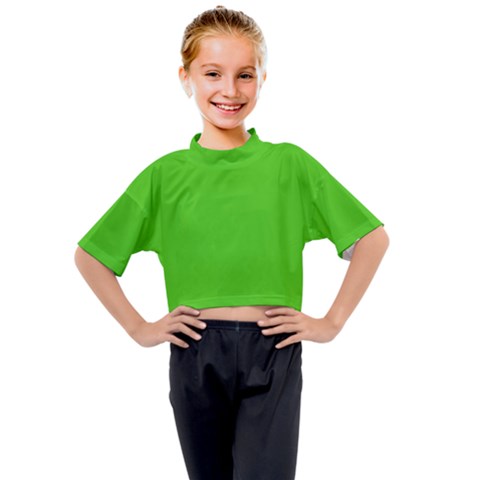 Bright Green Kids Mock Neck Tee by FabChoice