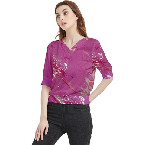 My Pour Cup Painting 1 Cbdoilprincess B85ce3ba-6b55-4b89-b882-d6eeb79129ac Quarter Sleeve Blouse by CBDOilPrincess1