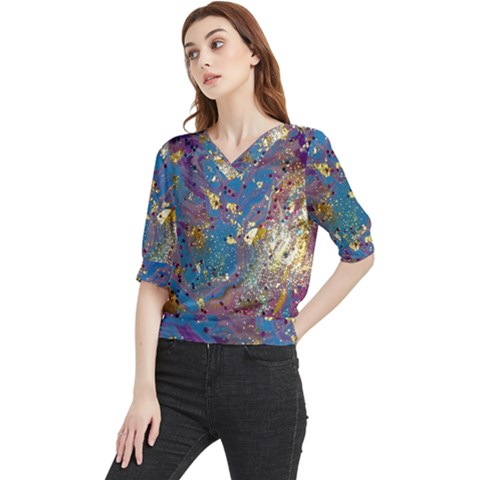 My Pour Cup Painting 7 1 Cbdoilprincess   Df5b0c77-5a26-49cd-826f-75cf5d9c0a00 Quarter Sleeve Blouse by CBDOilPrincess1