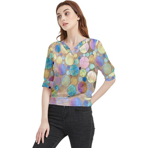 Tiles Cbdoilprincess Eb49aa06-f1b9-412e-836d-30c28dd8f7d9 Quarter Sleeve Blouse by CBDOilPrincess1