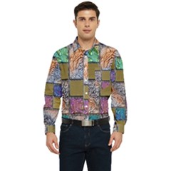 Tiles Cbdoilprincess 4c3ec21c-5cb9-4df3-975d-d1bfcef57dda Men s Long Sleeve Pocket Shirt  by CBDOilPrincess1