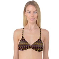 Fancy Ornate Pattern Mosaic Print Reversible Tri Bikini Top by dflcprintsclothing