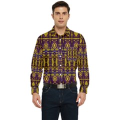 Fancy Ornate Pattern Mosaic Print Men s Long Sleeve Pocket Shirt  by dflcprintsclothing