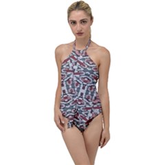 Multicolored Intricate Geometric Pattern Go With The Flow One Piece Swimsuit by dflcprintsclothing