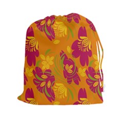 Folk Floral Pattern  Abstract Flowers Print  Seamless Pattern Drawstring Pouch (2xl) by Eskimos