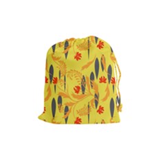 Folk Floral Pattern  Abstract Flowers Print  Seamless Pattern Drawstring Pouch (medium) by Eskimos