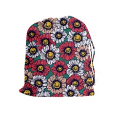 Daisy Colorfull Seamless Pattern Drawstring Pouch (xl) by Kizuneko