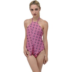 Circles On Pink Go With The Flow One Piece Swimsuit by JustToWear