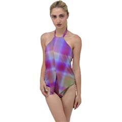 Yellow Squares In Pink Go With The Flow One Piece Swimsuit by JustToWear