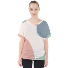 Abstract Shapes  V-neck Dolman Drape Top by Sobalvarro