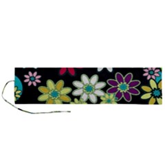 Flowerpower Roll Up Canvas Pencil Holder (l) by PollyParadise