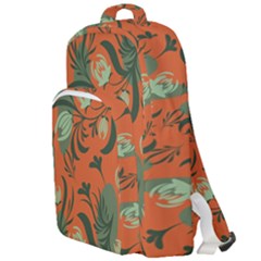 Folk Floral Pattern  Abstract Flowers Surface Design  Seamless Pattern Double Compartment Backpack by Eskimos