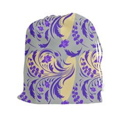 Folk Floral Pattern  Abstract Flowers Surface Design  Seamless Pattern Drawstring Pouch (2xl) by Eskimos