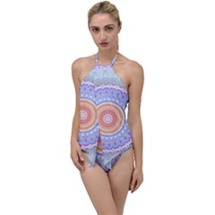Pretty Pastel Boho Hippie Mandala Go With The Flow One Piece Swimsuit by CrypticFragmentsDesign