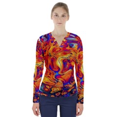 Sun & Water V-neck Long Sleeve Top by LW41021