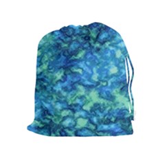 Deep Blues Drawstring Pouch (xl) by AlkaravanCreations