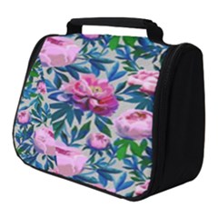 Pink Peonies Watercolor Full Print Travel Pouch (small) by SychEva