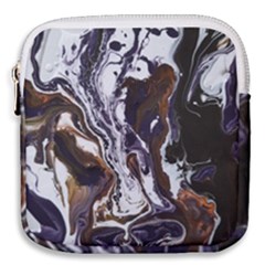 Fluid Patterns Mini Square Pouch by kaleidomarblingart
