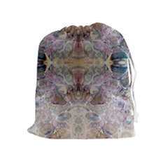 Marbling Ornate Drawstring Pouch (xl) by kaleidomarblingart