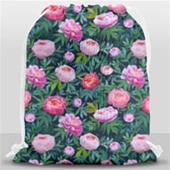 Delicate Watercolor Peony Drawstring Bag (large) by SychEva