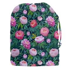 Delicate Watercolor Peony Drawstring Pouch (3xl) by SychEva